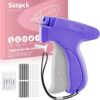 Stitch Gun for Clothes - Handheld Stitch Tag Gun Quick Clothing Fixer - Tagging Gun - Sewing Kit Includes 6 Needle, 1000 Black Fasteners & 1000 White Fasteners (Purple, Grey)